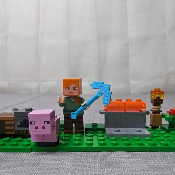 LEGO Minecraft 21123 The Iron Golem Pumpkin Steve Pig Minifigures Building Parts - Picture 6 of 16